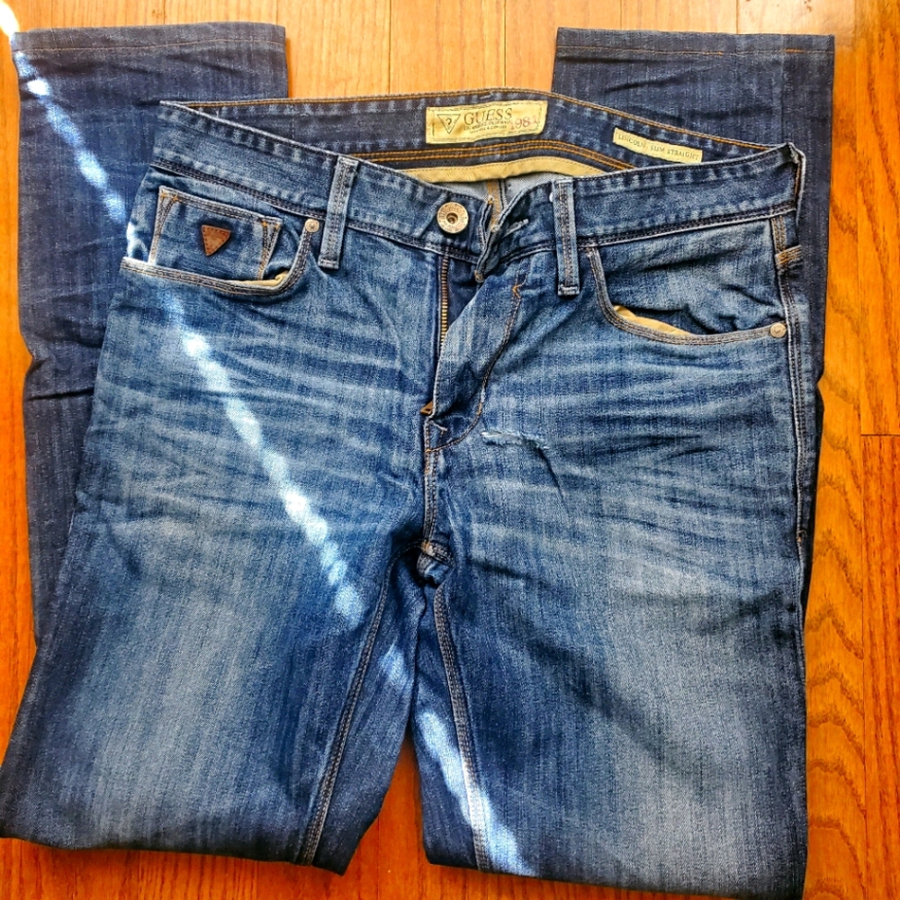Lot of 5 Used Guess Slim Straight Jeans